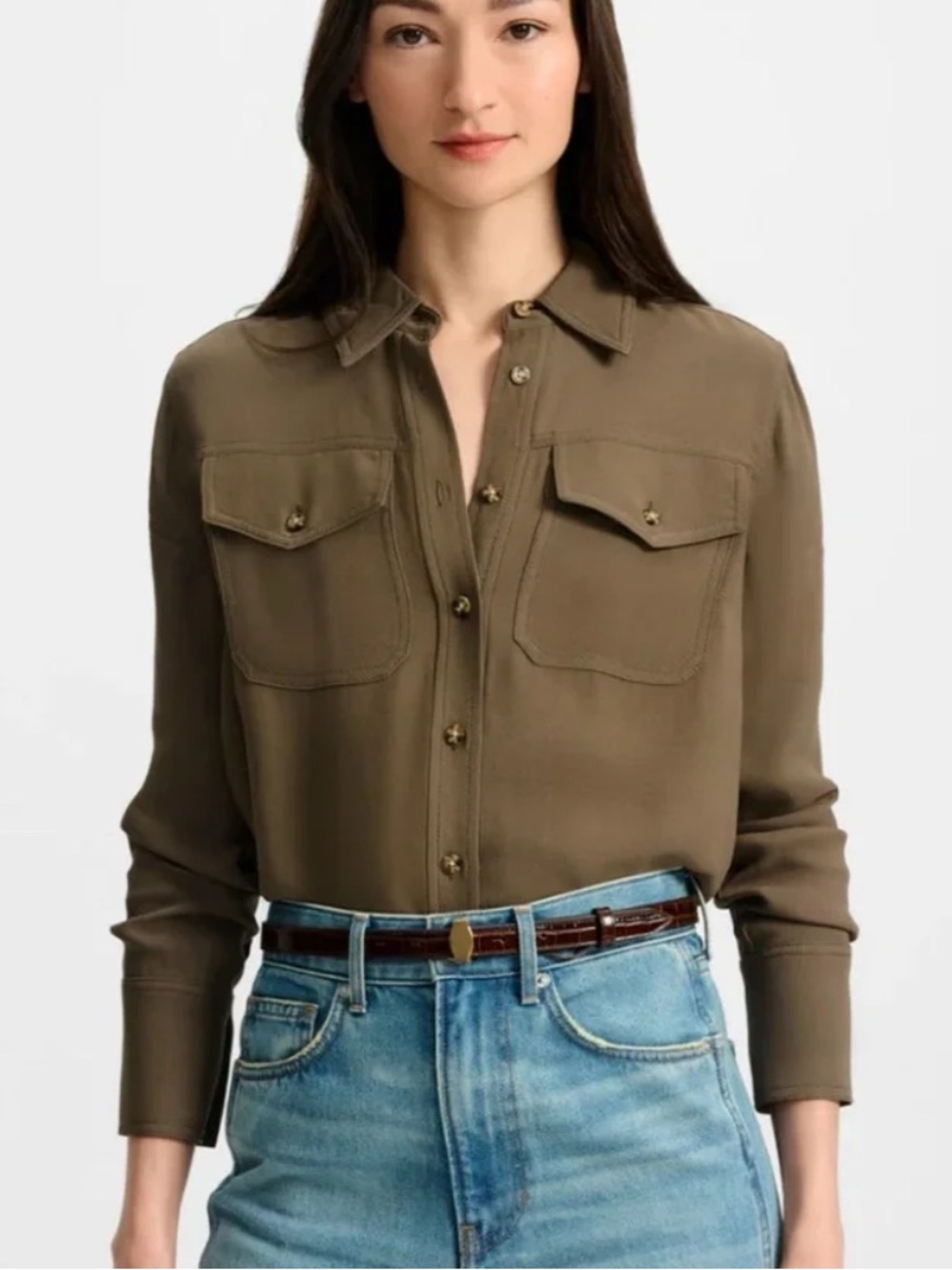Veronica Beard pepper blouse shirt cypress NWT